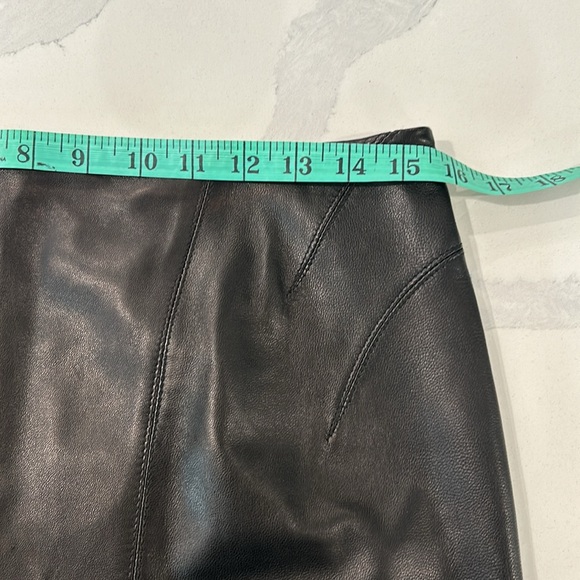 Izzy Camilleri Flared Tulip Profile Leather Midi Skirt - Picture 9 of 15